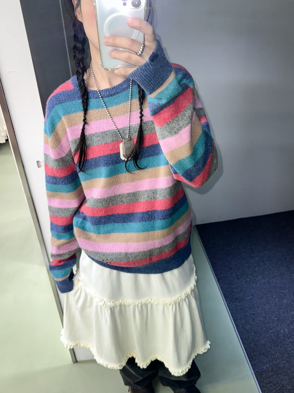 ivory frill midi cotton skirt 상품이미지3