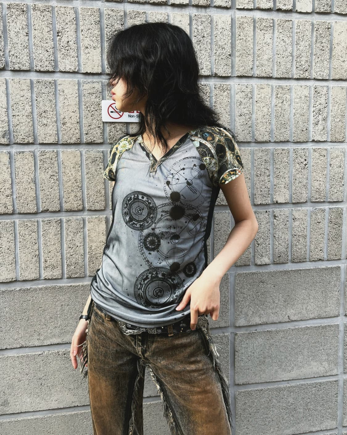 오즈온 고딕 디테일 매쉬탑 상품이미지5