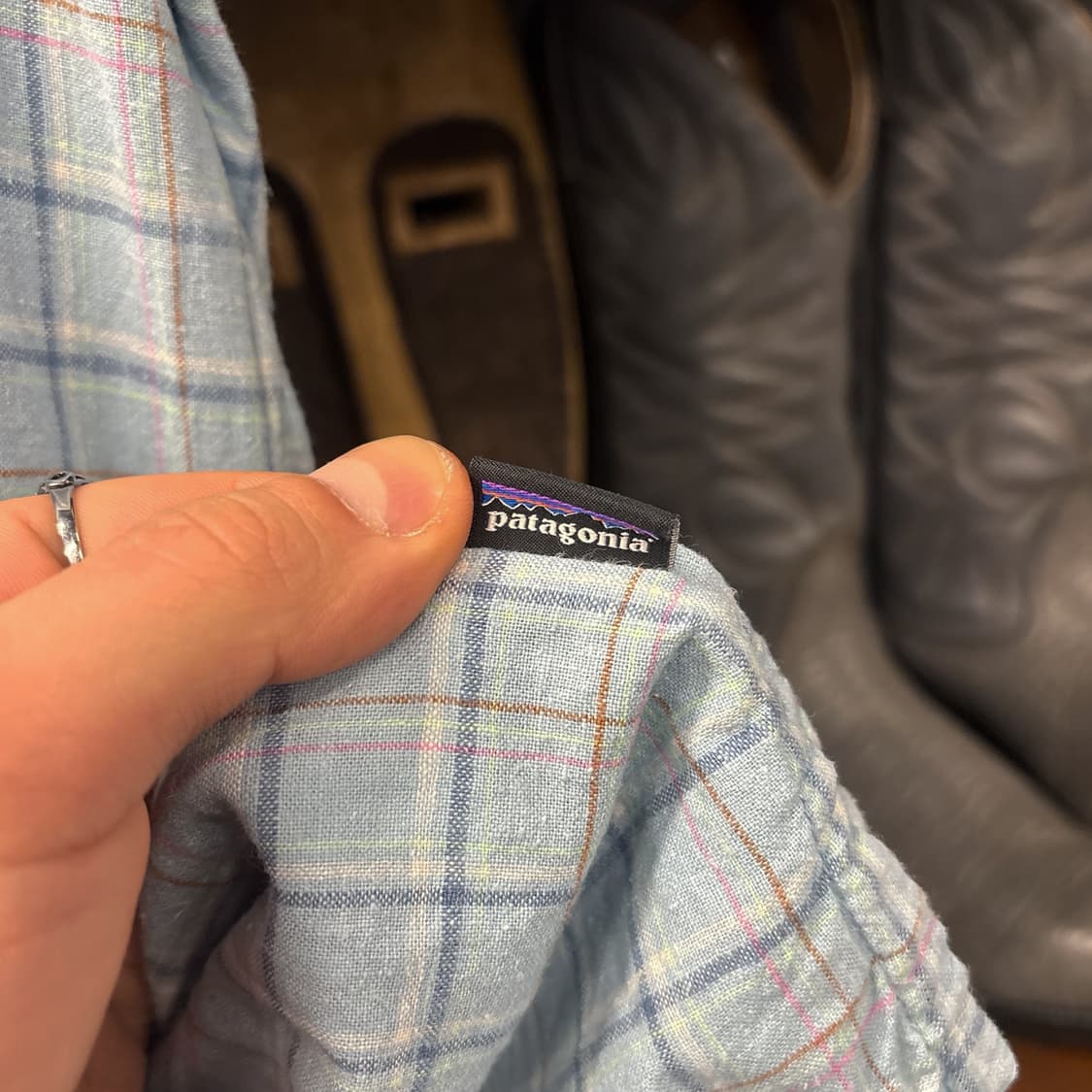 파타고니아 파스텔 윈도우 체크 워크포켓 린넨셔츠 N1062 상품이미지6