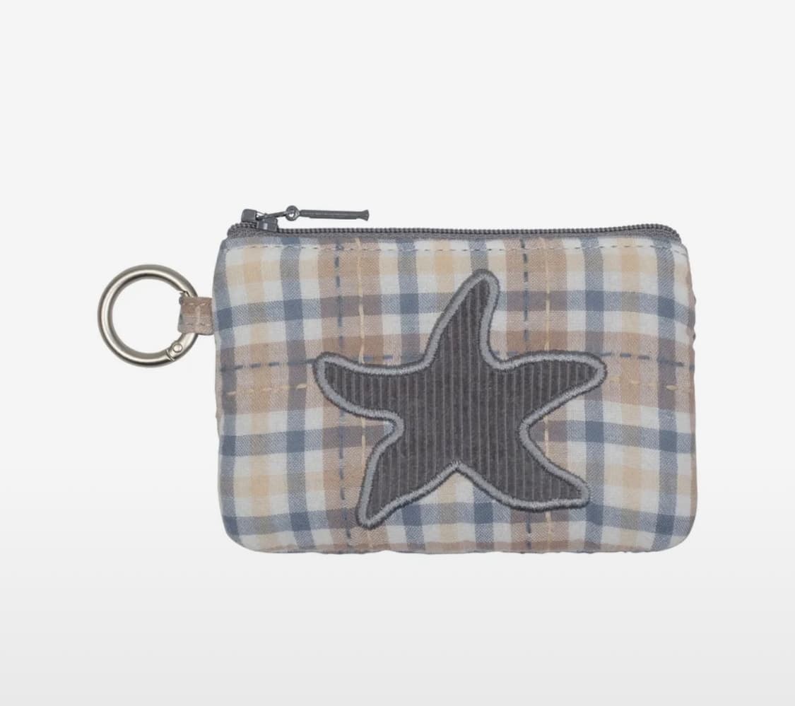 더콜디스트모먼트 스타 피쉬 패치 체크 파우치 카드 지갑 상품이미지1