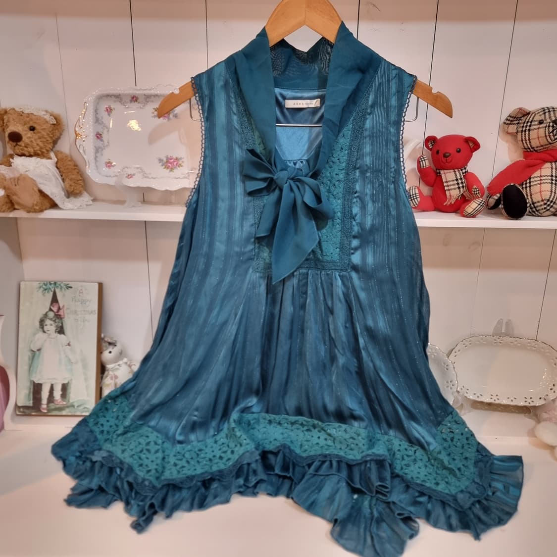 axes femme(악시즈팜) 딥틸 리본 레이스 쉬폰 원피스 상품이미지5