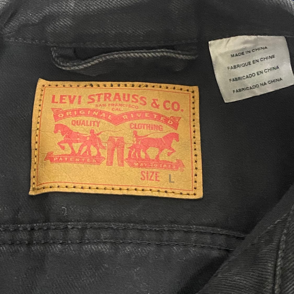 Levi's 리바이스 블랙 데님 트러커 자켓 L 상품이미지5