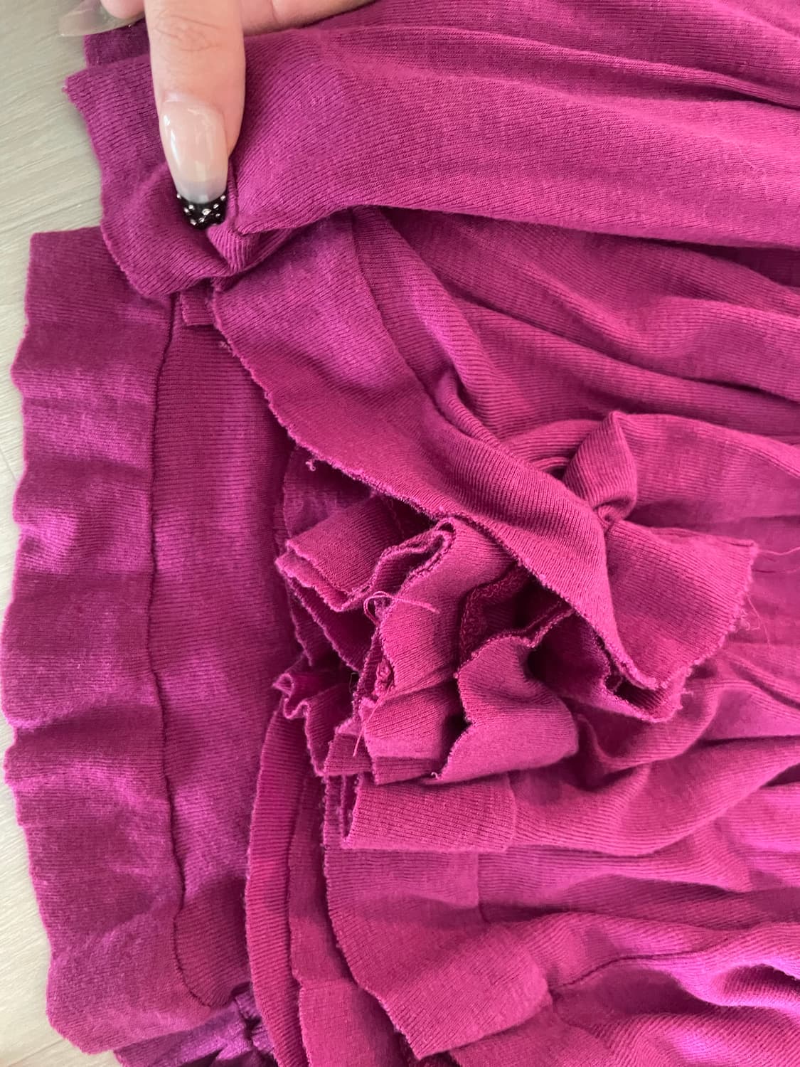 COSMOSS frill tiered midi skirt MAGENTA 상품이미지4