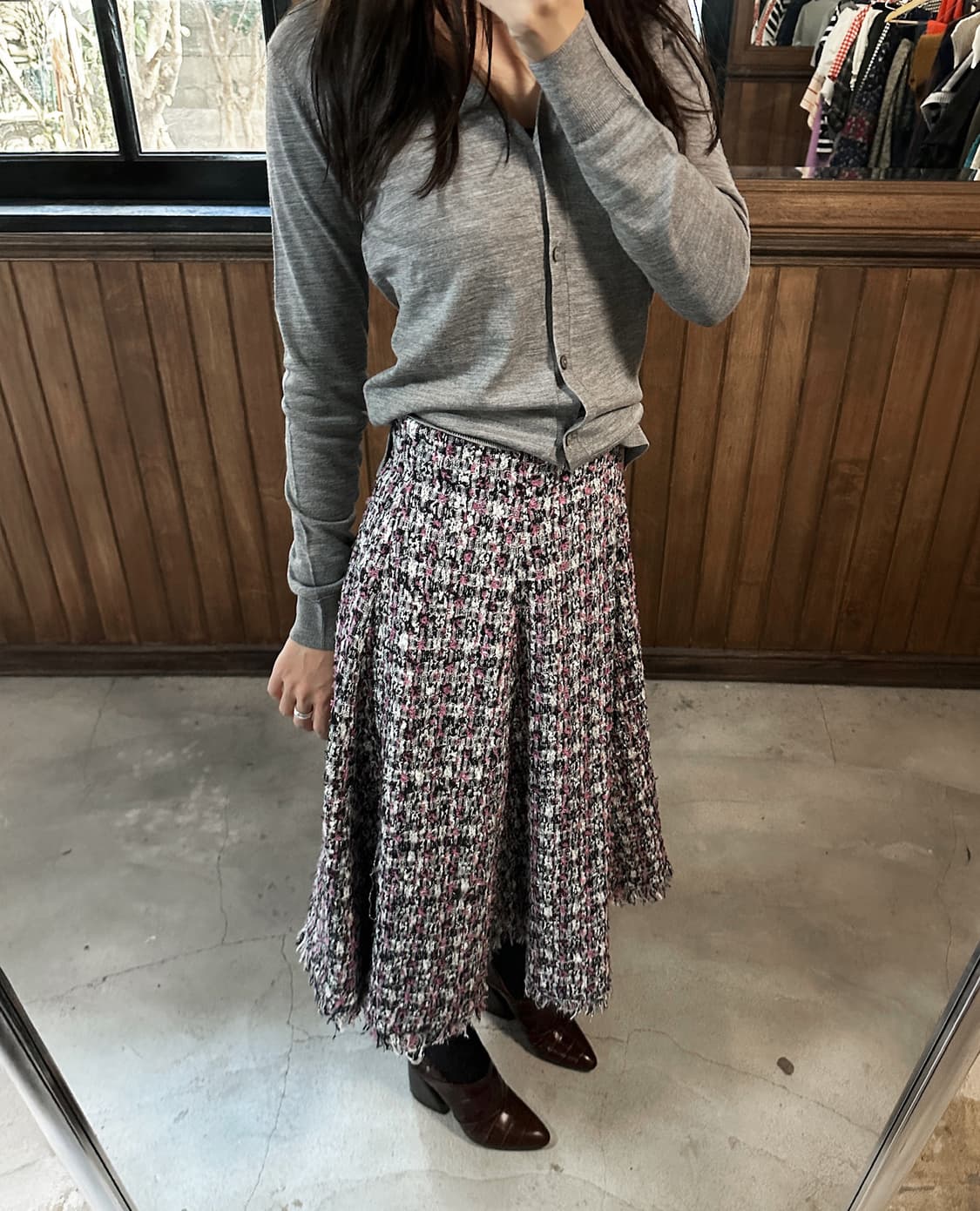 31 SONS DE MODE tweed fringe flare skirt 상품이미지1