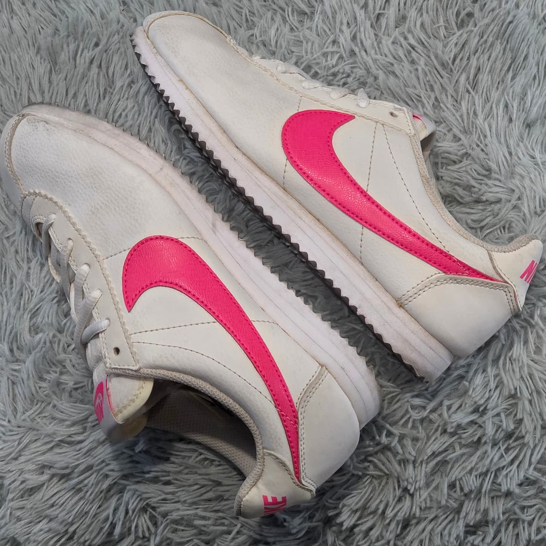 6q-28:나이키 코르테즈 핑크 스우시 화이트 러닝 스니커즈(23.5cm 상품이미지7