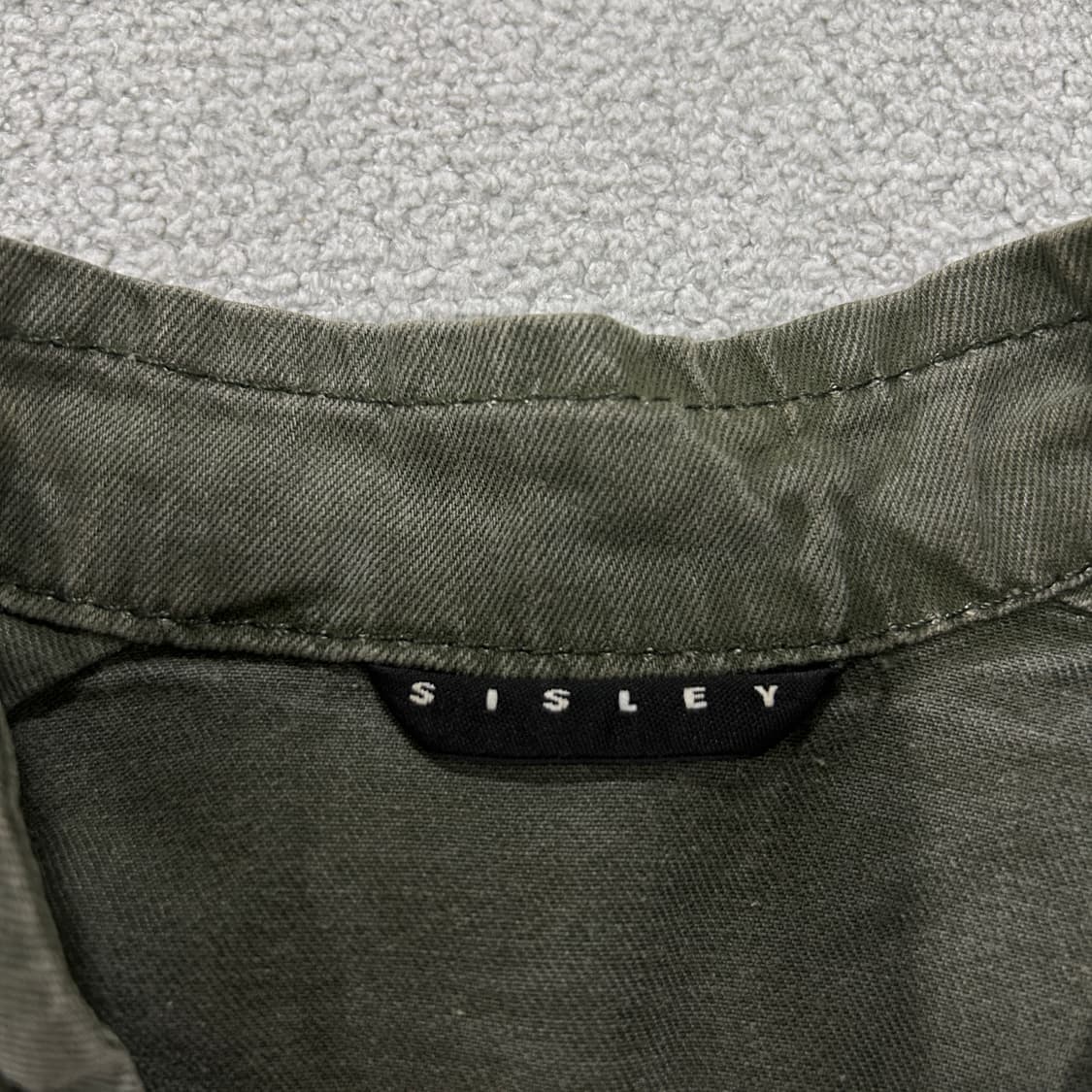 시슬리 카키색 야상 스타일 봄버 자켓 s 상품이미지2