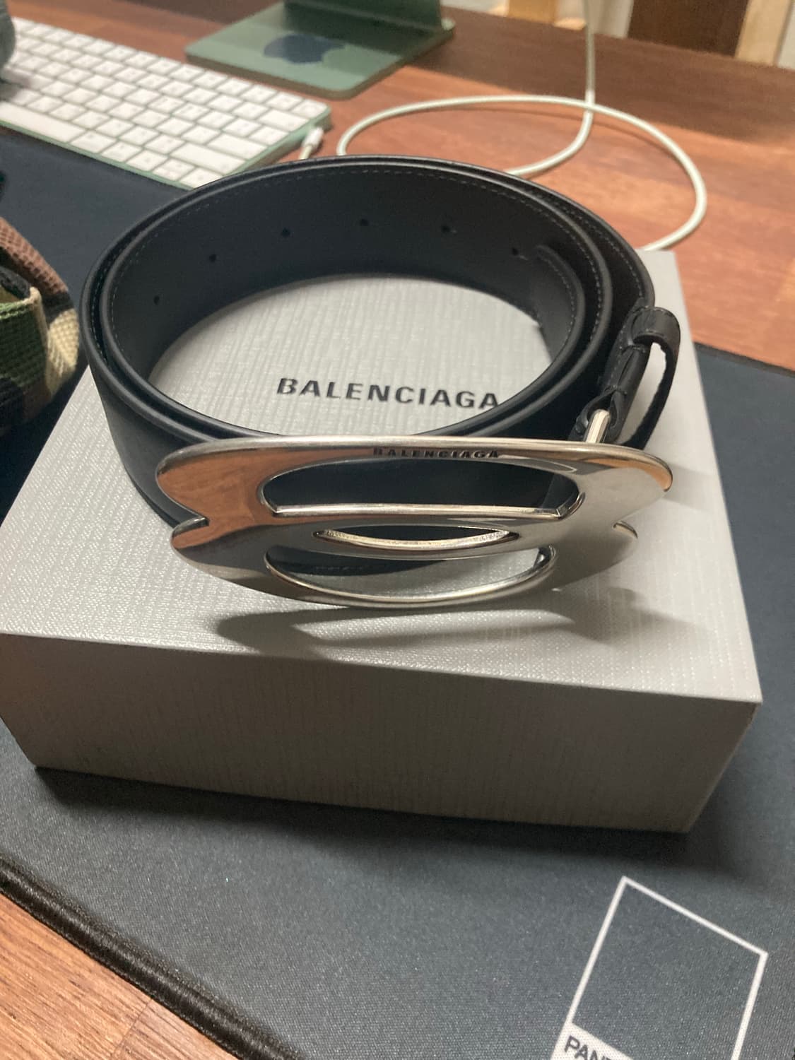 [75] 발렌시아가 유니티 로고 벨트 상품이미지4