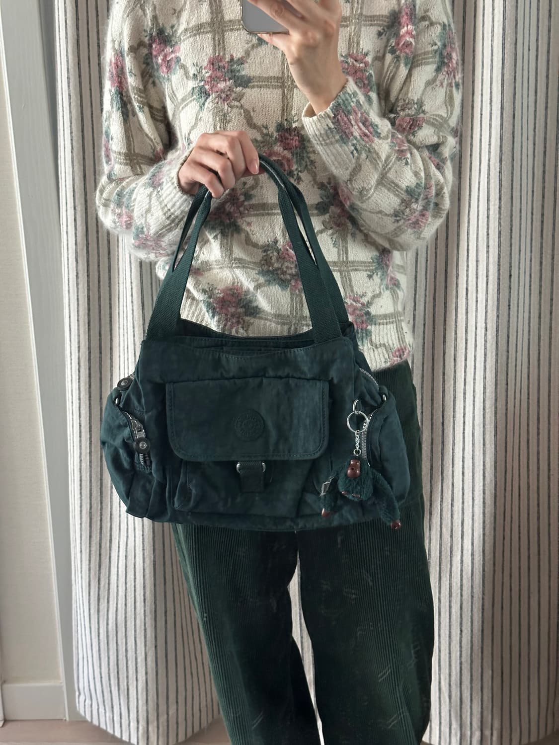 빈티지 키플링 Y2K 나일론 그린 숄더백 상품이미지7