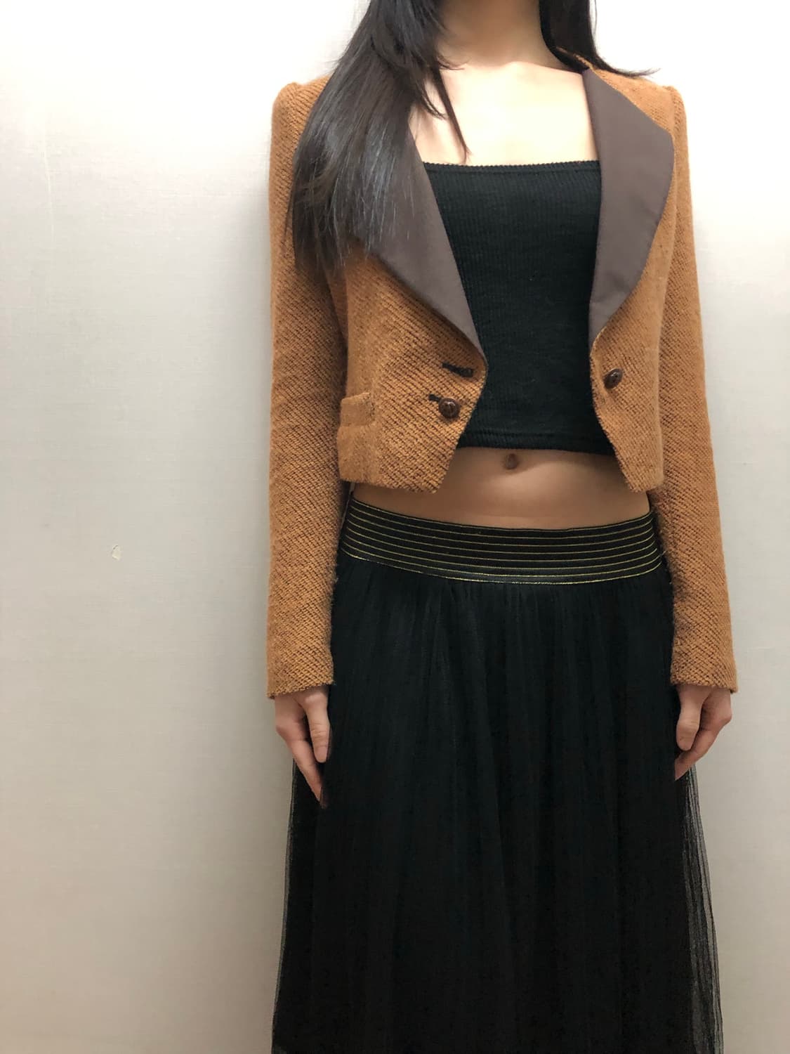 빈티지 오렌지 울 크롭 자켓 상품이미지8