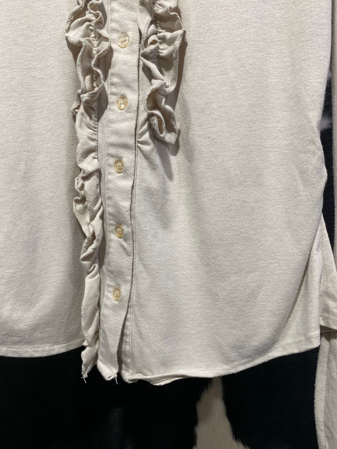 Japanese vtg 셔링 디테일 프릴 블라우스 상품이미지5