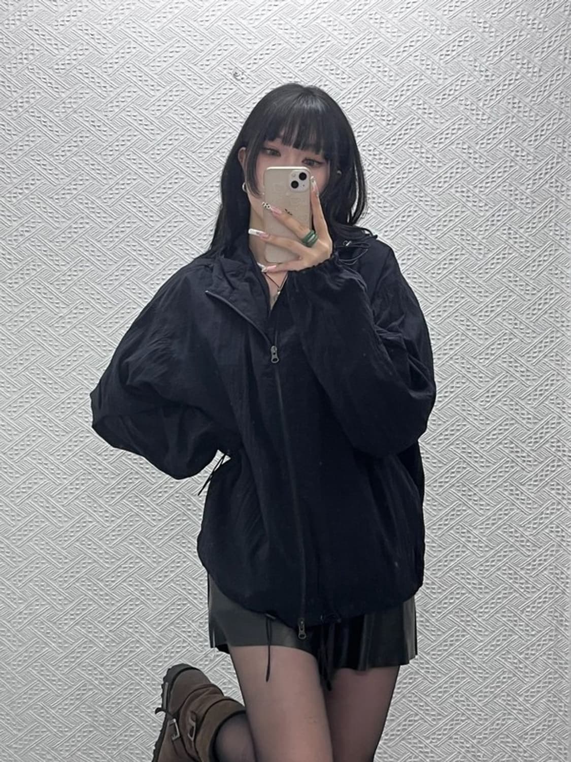 쿠어 빈티지 캐주얼 오버핏 셔링 후드집업 L C11472 상품이미지2