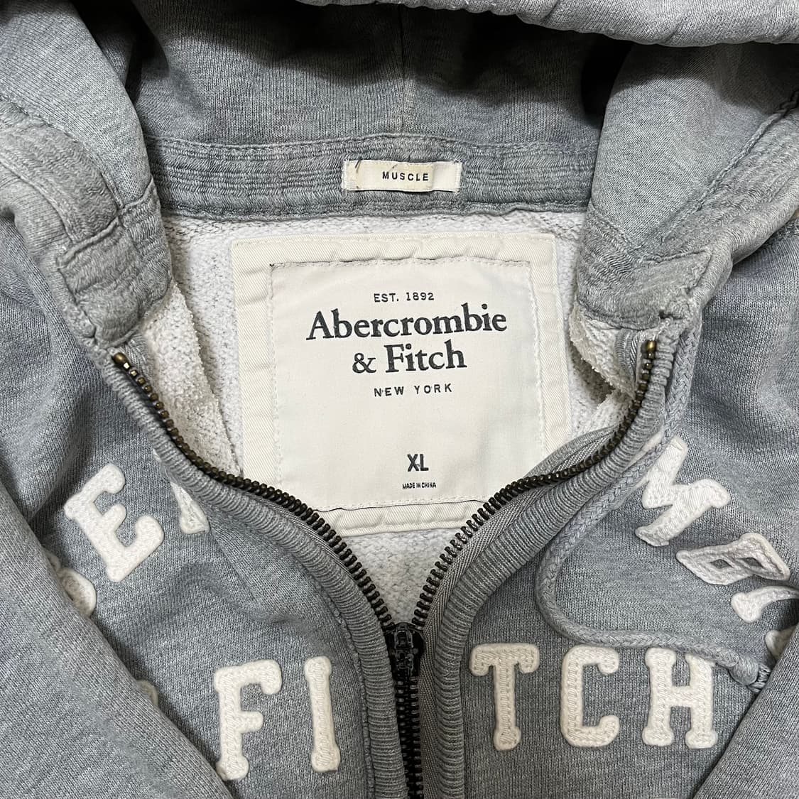 아베크롬비 클래식 그레이 후드 집업 XL(105) 상품이미지3