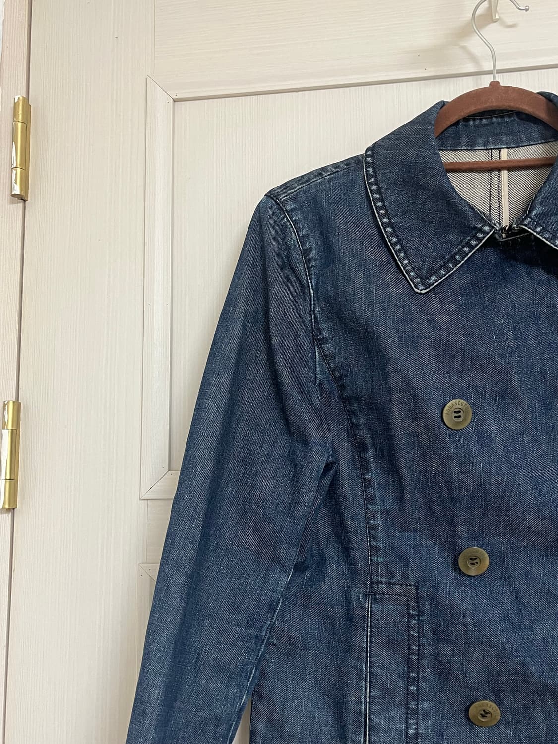 Aquascutum 데님 더블 피코트 청 자켓 상품이미지6