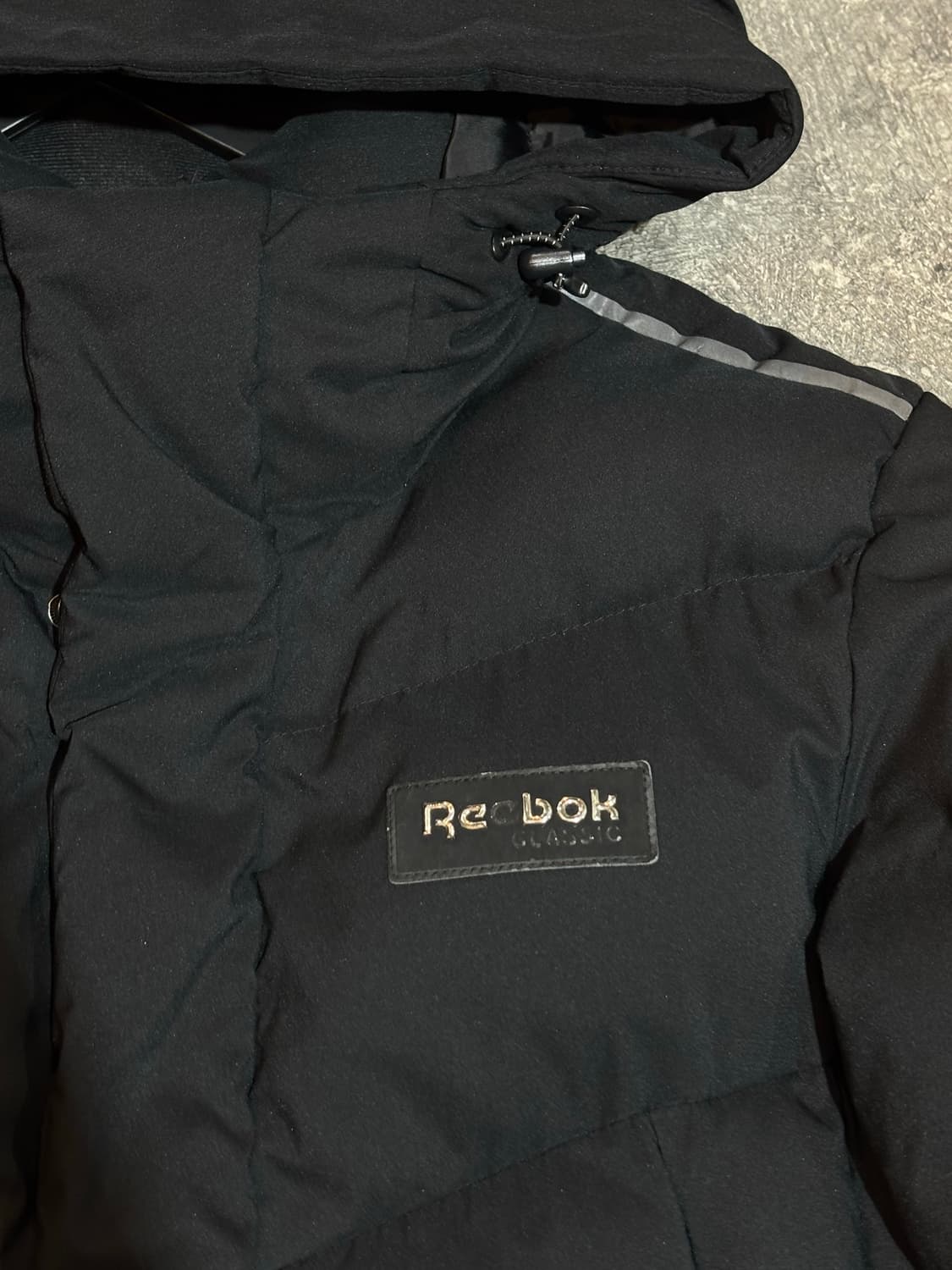 리복 롱패딩 블랙 M사이즈 상품이미지4