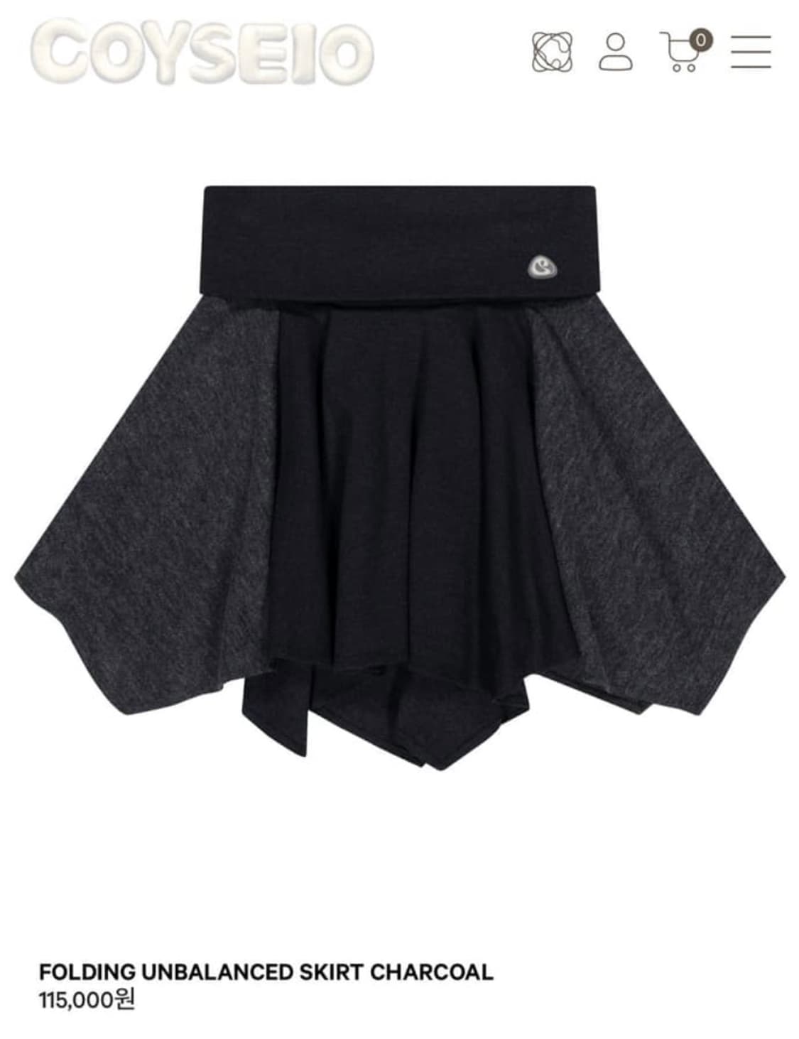 코이세이오 폴딩 언발란스 스커트 새상품 상품이미지1