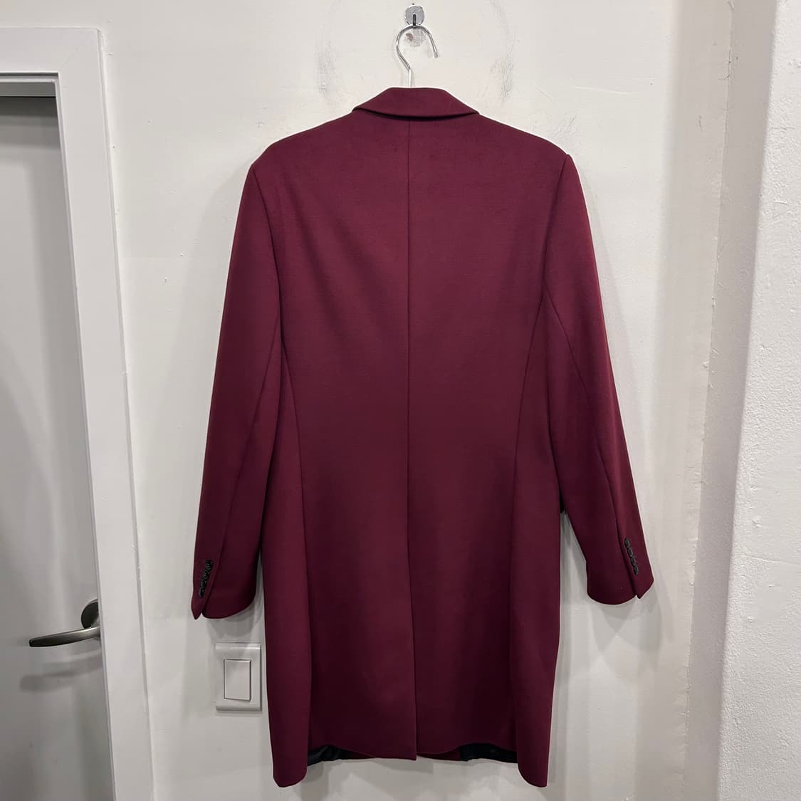 자라 맨즈 울 클래식 버건디 롱코트 상품이미지5