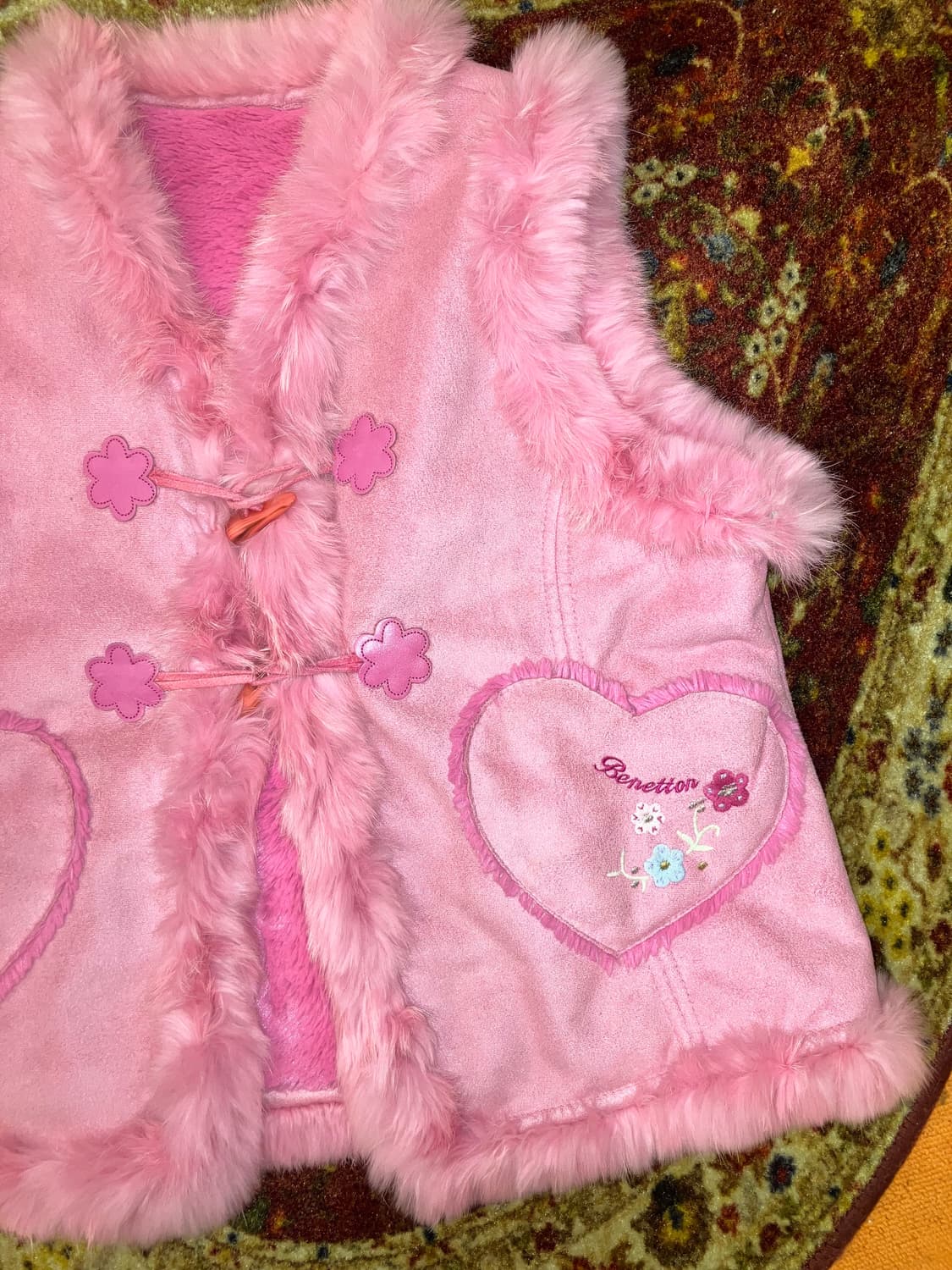 베네통 스웨이드 토끼털 베스트 상품이미지2