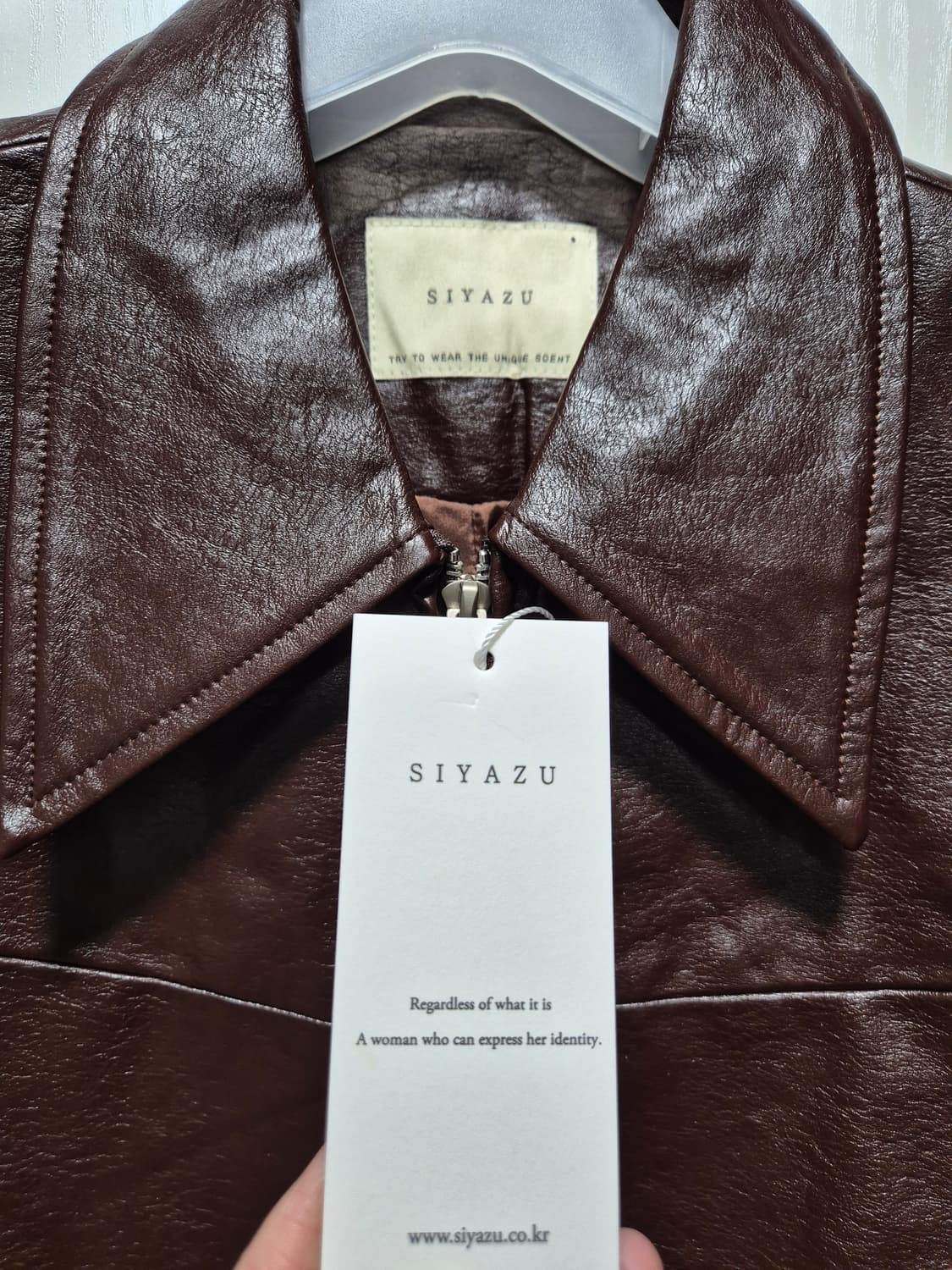 (타임세일)(새상품)SIYAZU 시야쥬 브라운 레더 자켓 상품이미지2