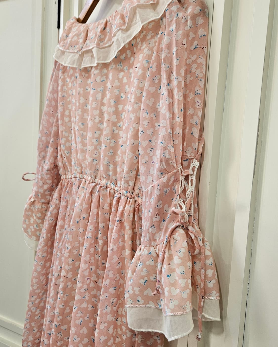 연핑크 하트 프릴 원피스 상품이미지7