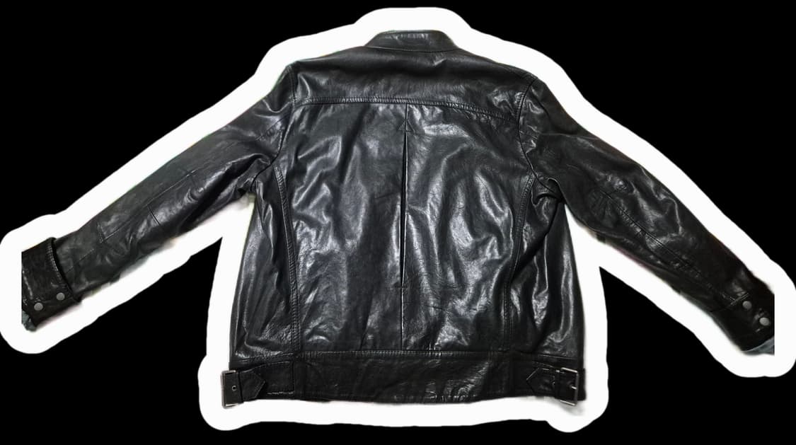 Hugo Boss 블랙 램 가죽 하이넥 바이커 자켓 상품이미지5