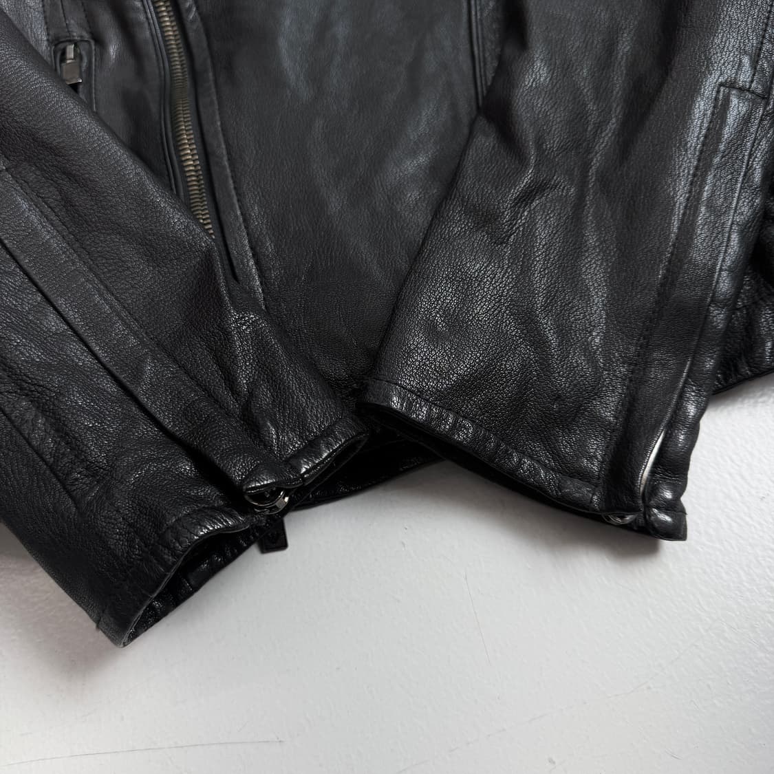 아르마니 리얼레더 염소가죽 사선 라이더 릭오웬스맛 가죽자켓 상품이미지7