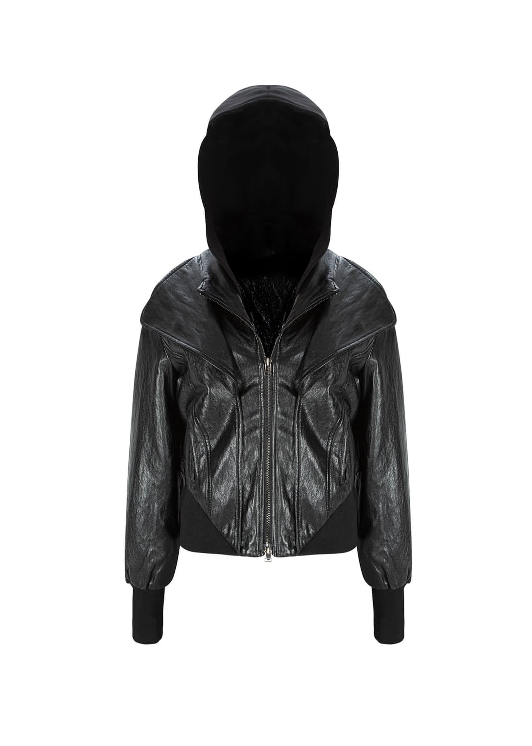 보헤미안서울 LAYERED HOODIE LEATHER JACKET 상품이미지1