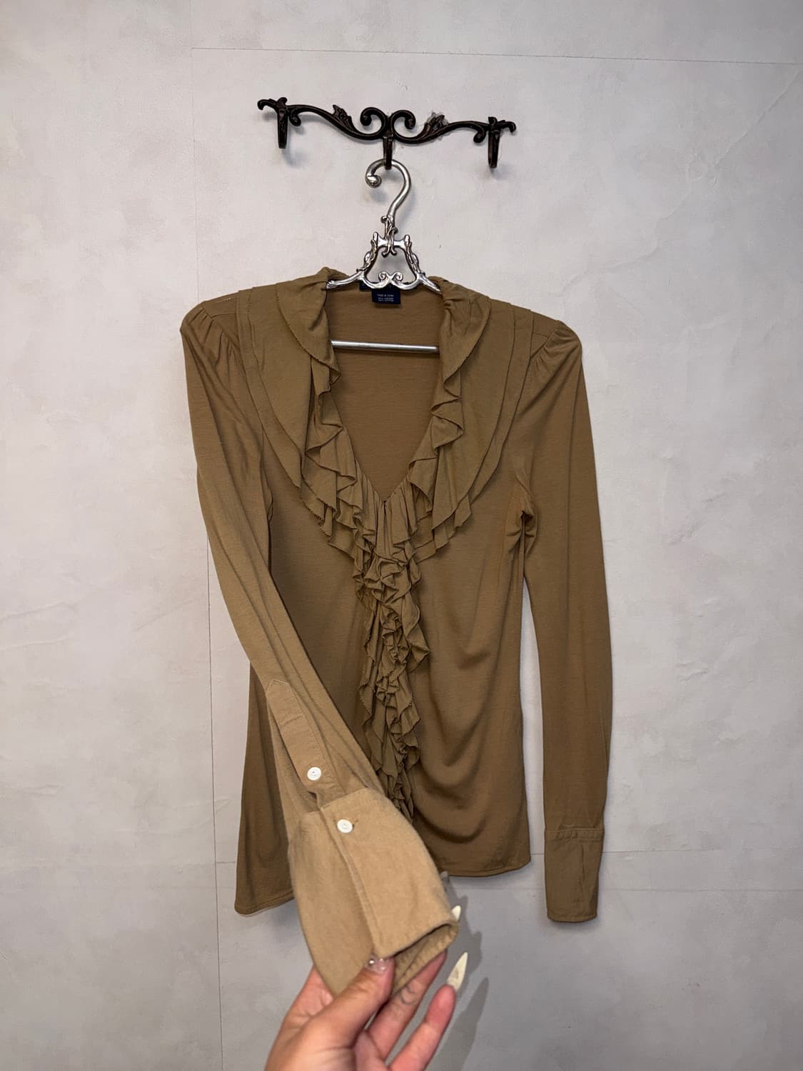 Ralph Lauren beige ruffle long sleeve 상품이미지4