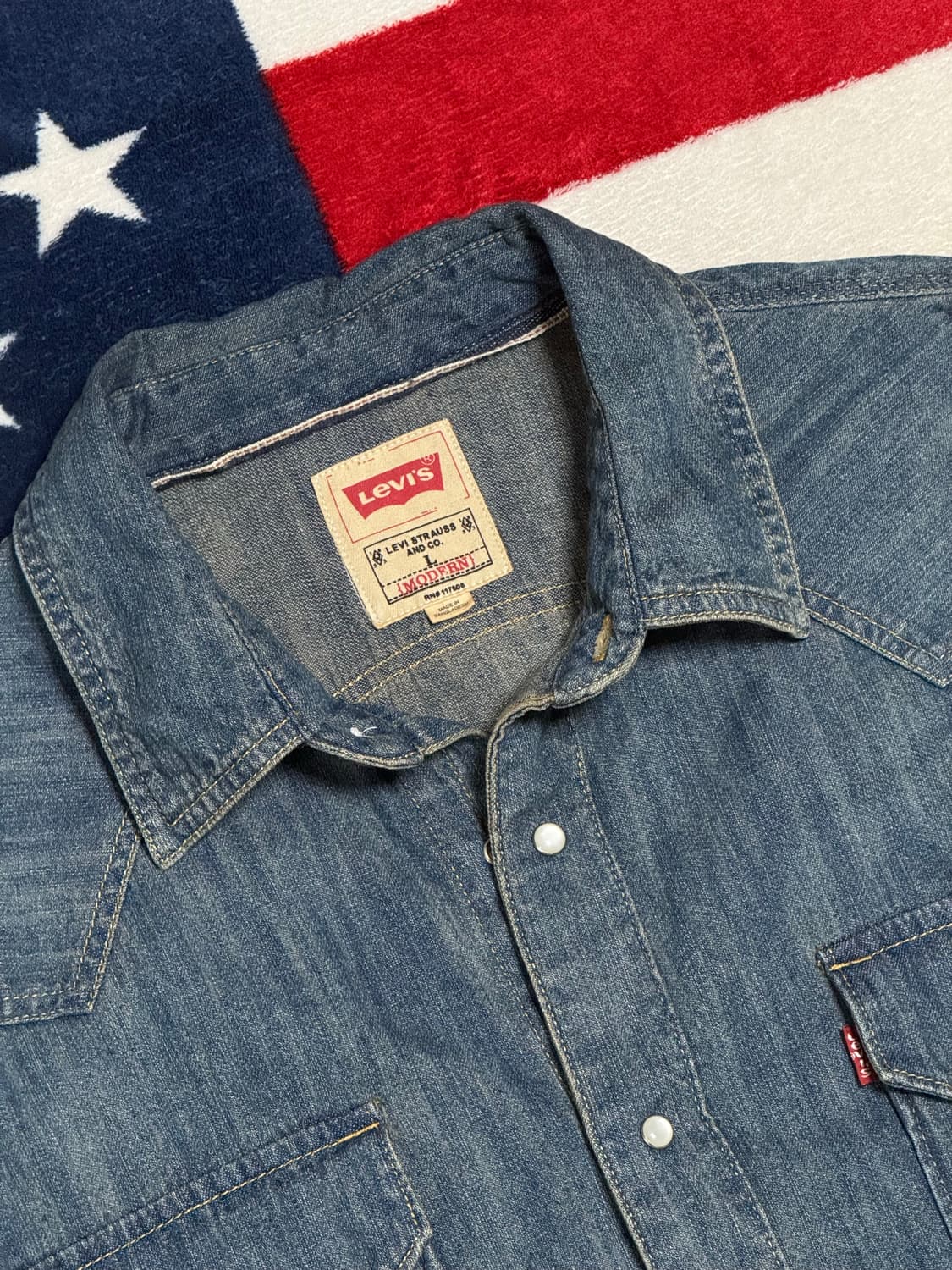 리바이스 웨스턴데님셔츠 levis western shirt 다크인디고 상품이미지8