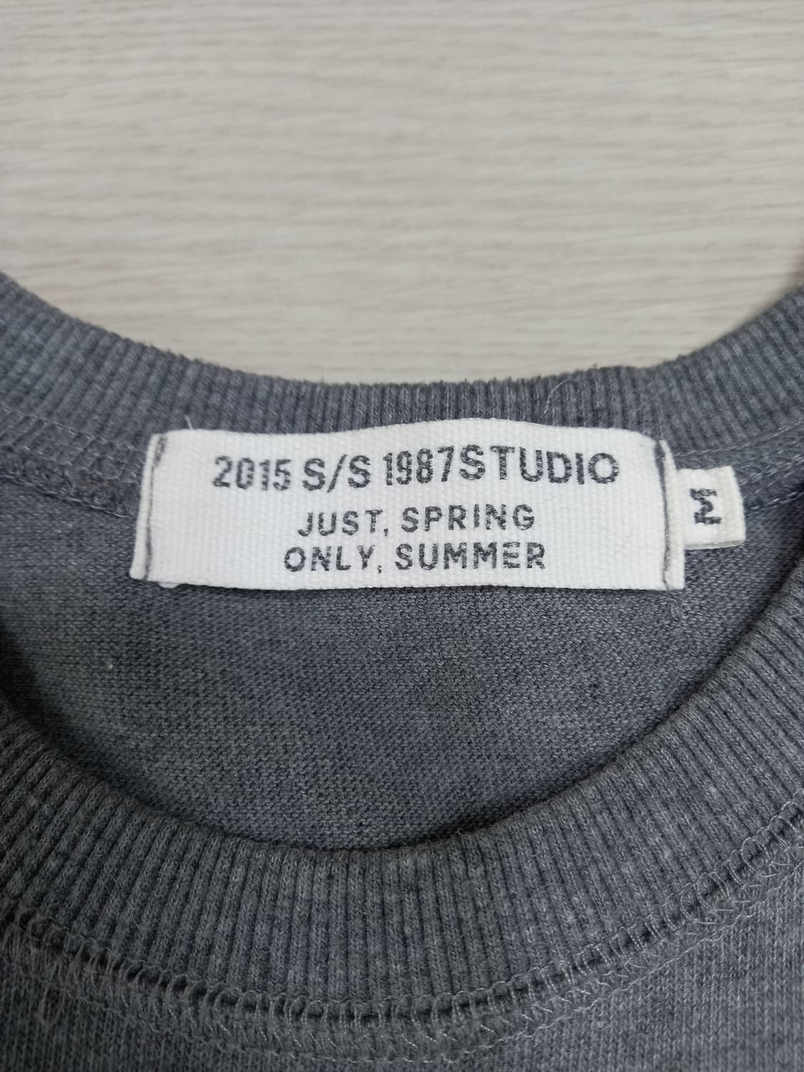 L100 1987STUDIO 박시 반팔셔츠 그레이 L-692 상품이미지5