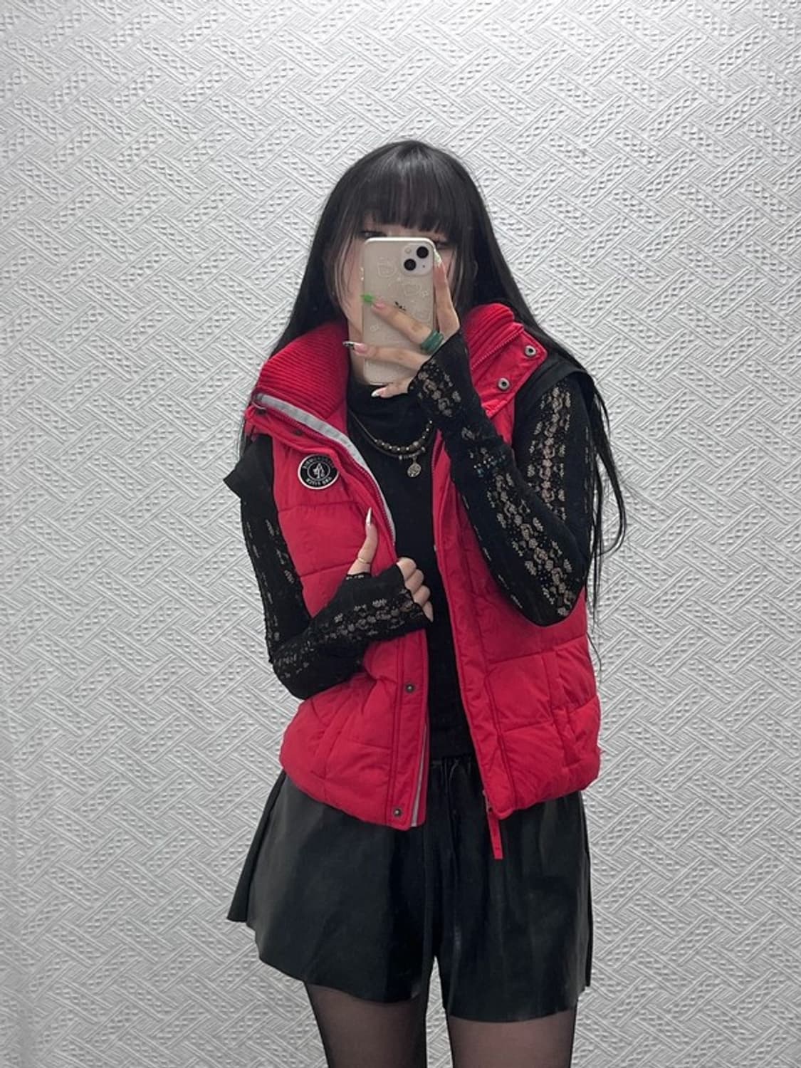 아베크롬비 올드스쿨 로고와펜 후드 스트링 패딩조끼 S C08986 상품이미지2