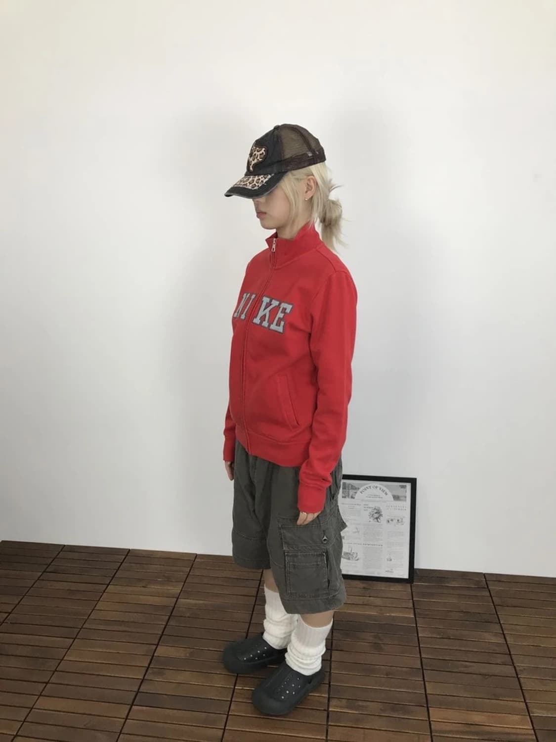 Nike Spellout Red Zip-up Sweatshirt 상품이미지1