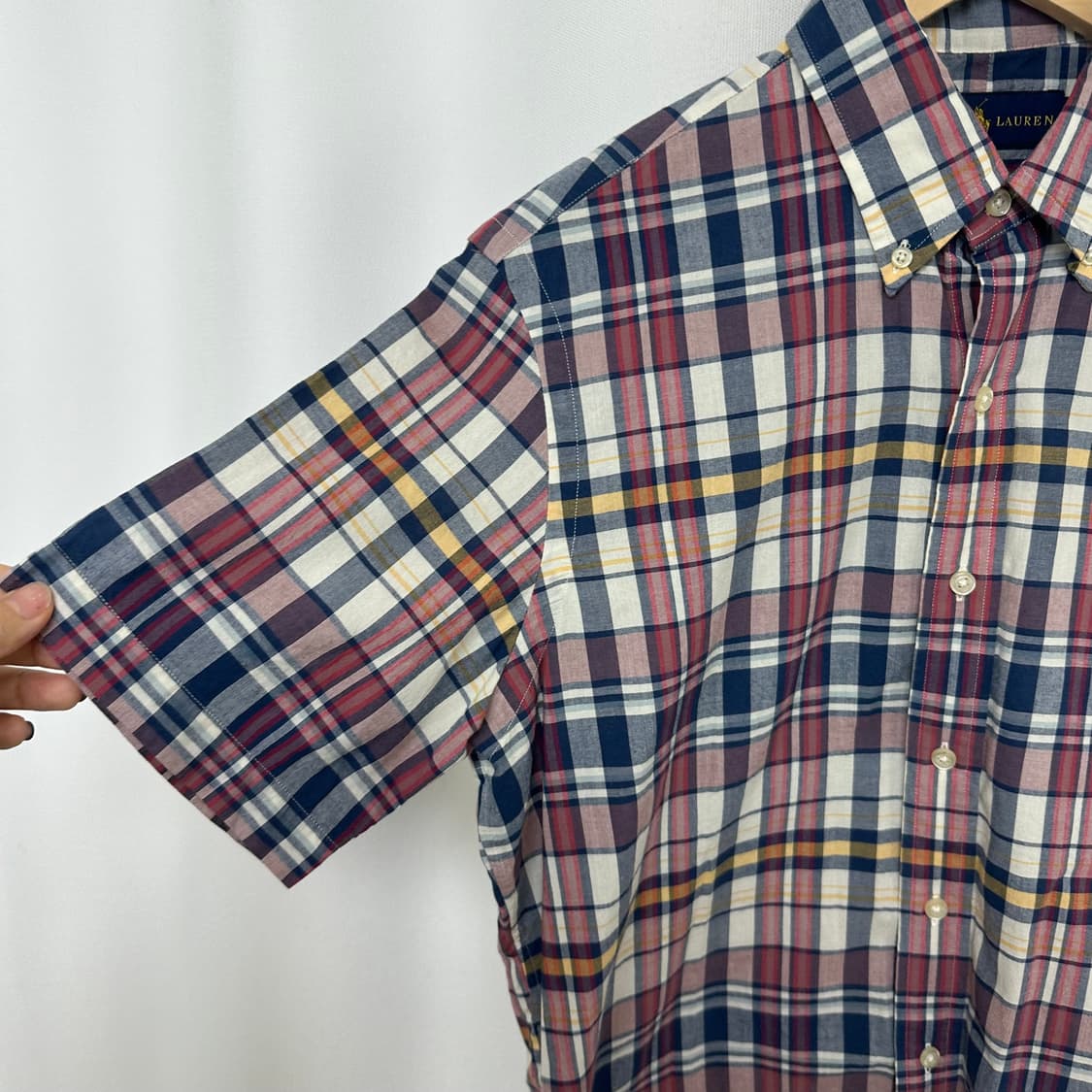 랄프로렌 남자 면 체크 반팔셔츠 S  PPD  상품이미지6