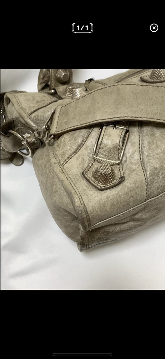 발렌시아가 빈티지 모터백 카키그레이 상품이미지5