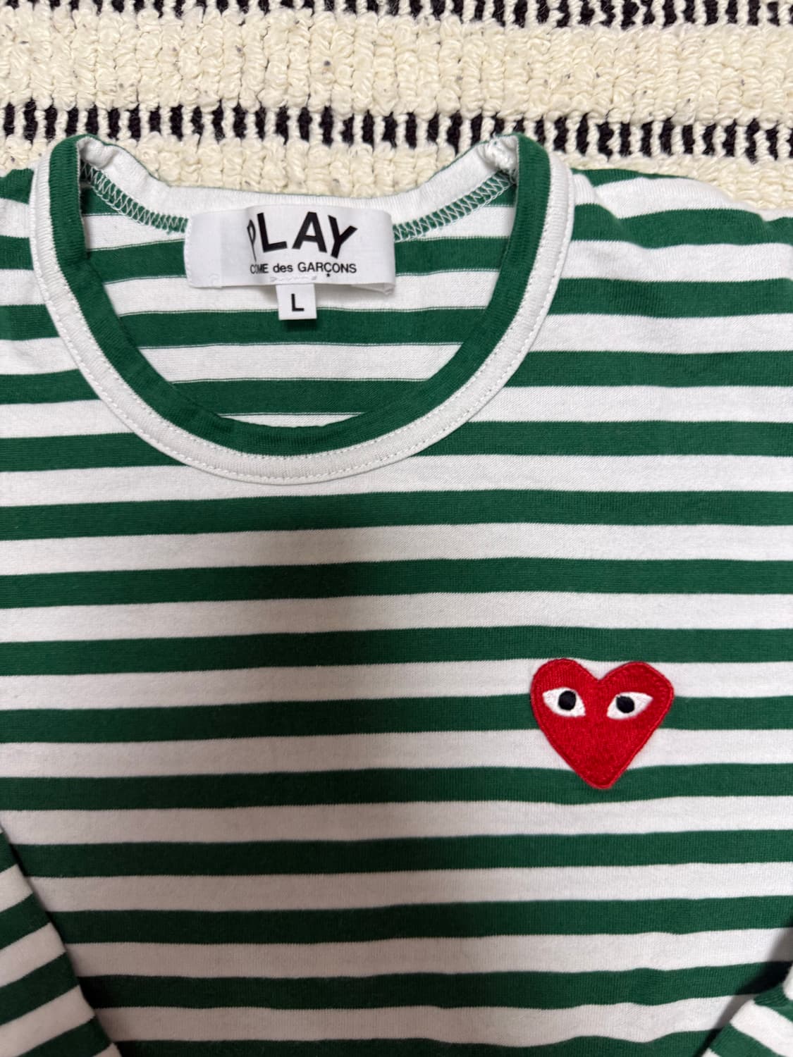 꼼데가르송 플레이 스트라이프 롱슬리브 L 상품이미지3