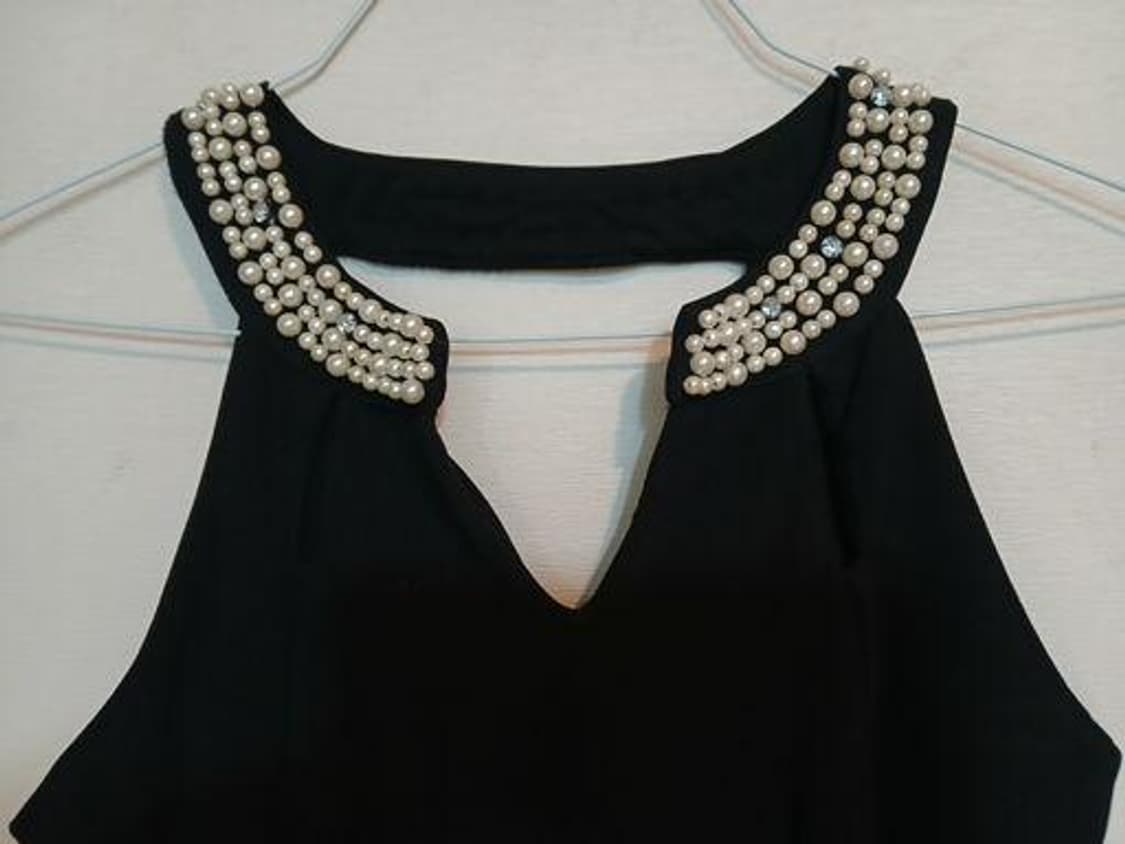 진주 민소매 홀터넥 드레스 나시 원피스 섹시 홀복 파티 클럽룩 데이트룩 상품이미지3