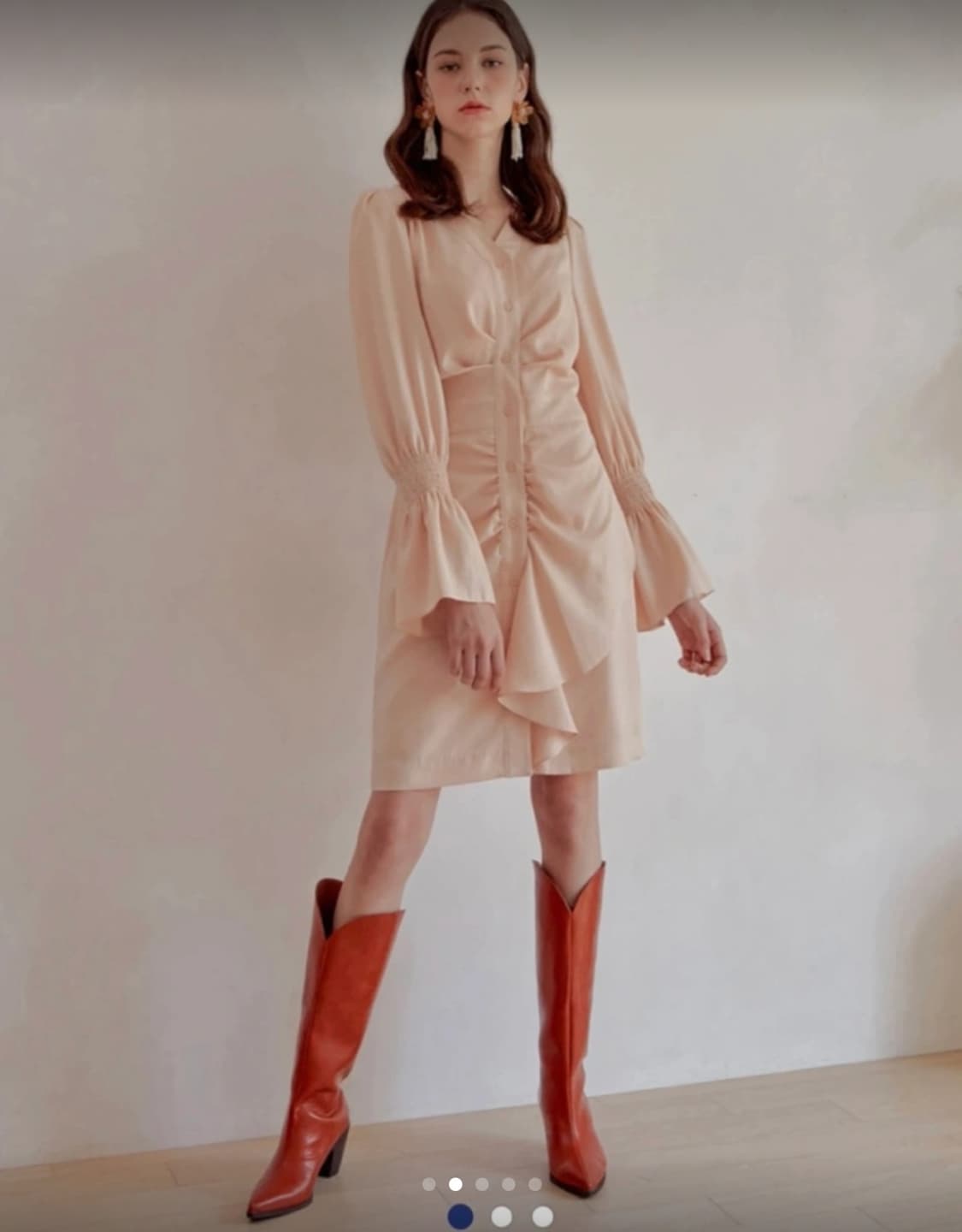 쥴리앤칼라 셔링 블랙 원피스 S 상품이미지1