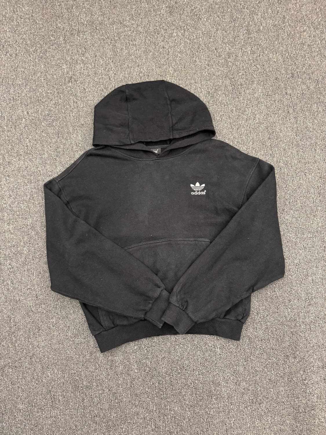 95)아디다스 빈티지 로고 블랙 후디 상품이미지1