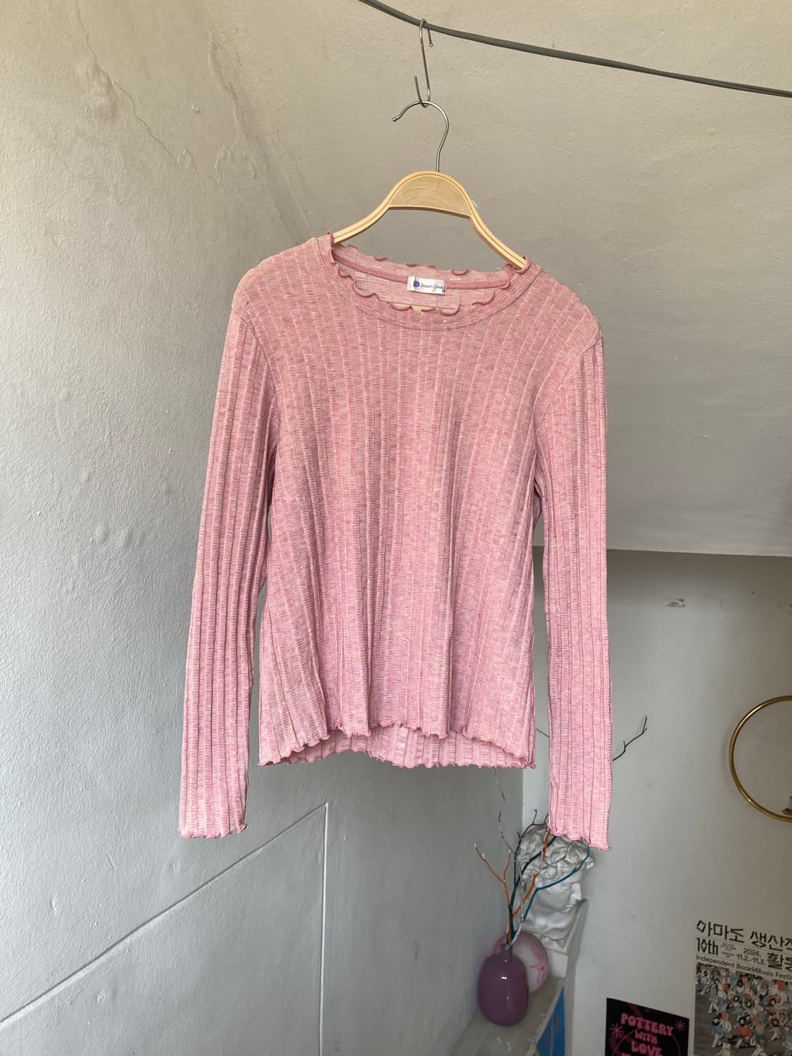 베이직 롱슬리브 레이어드 레이스 탑 상품이미지1