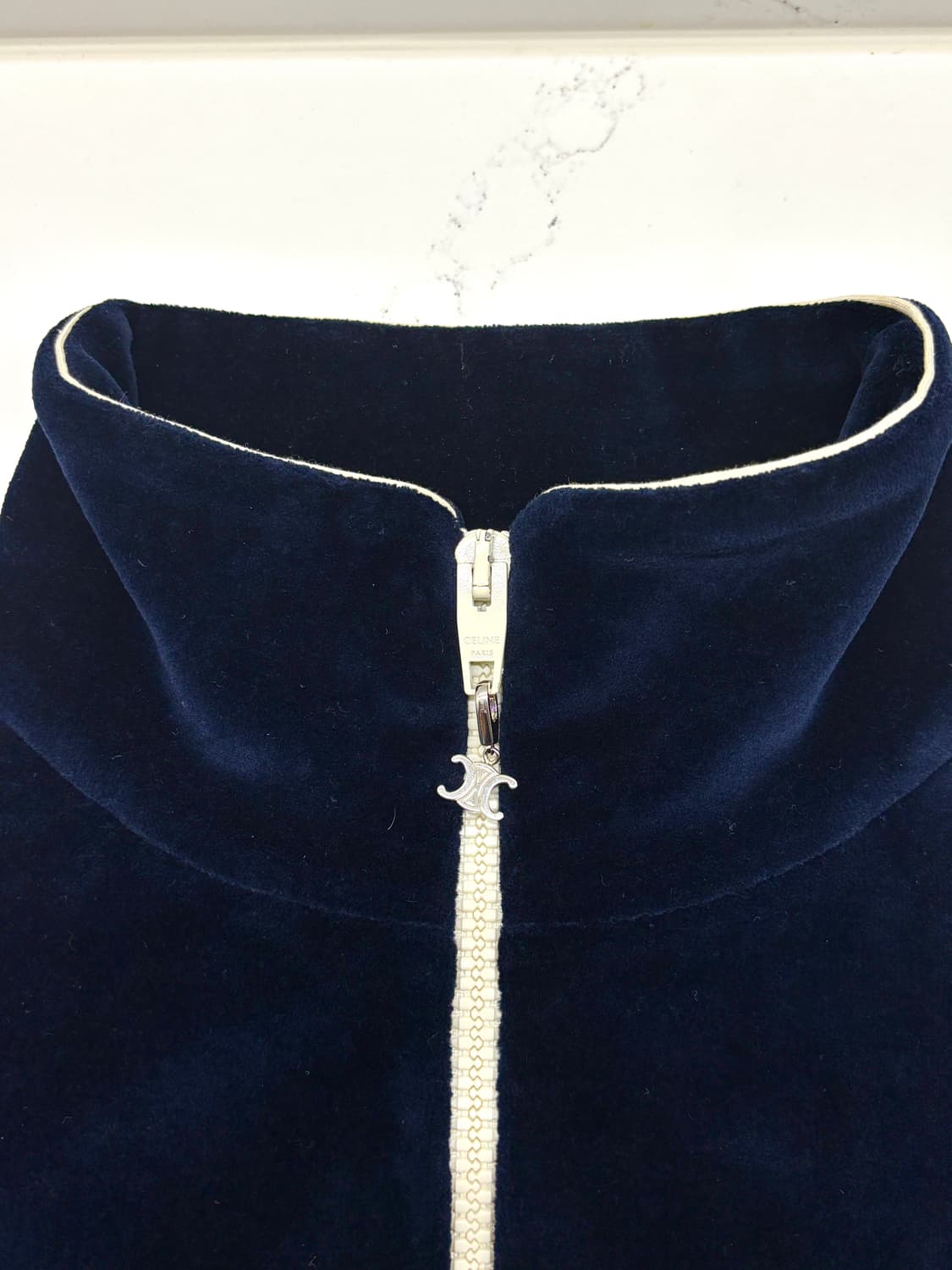 셀린느 트레오페 벨벳 집업 네이비 M 상품이미지4