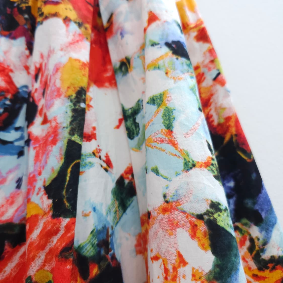 페인팅 플라워 패턴 밴딩 플레어 스커트 상품이미지4