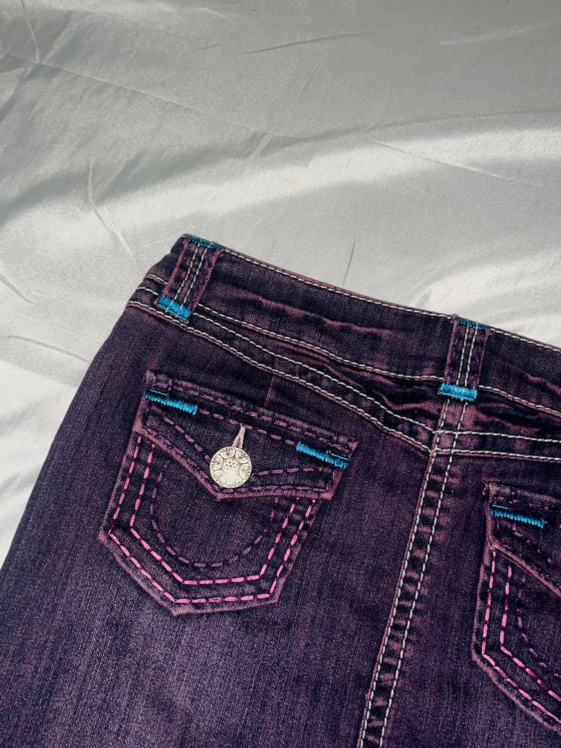 ✨vintage purple punk skirt 워싱 goth y2k✨ 상품이미지4