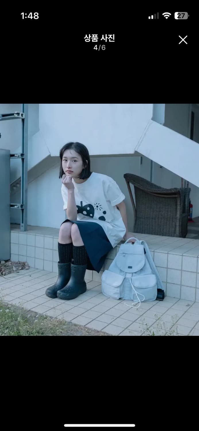 오헤시오 애플 도트 오버핏 티셔츠 상품이미지4