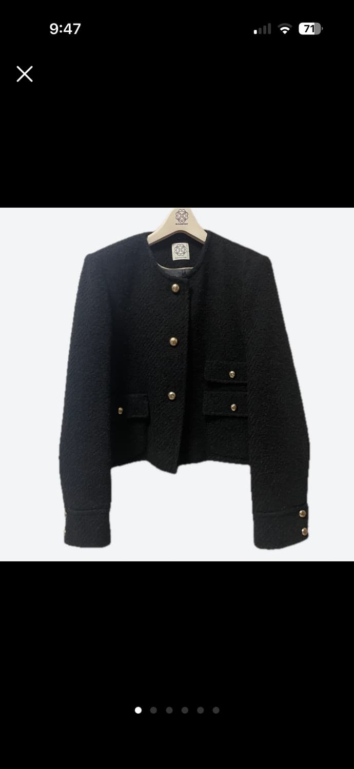 (미착용) 앳코너 카라 탈부착 트위드 자켓 상품이미지3