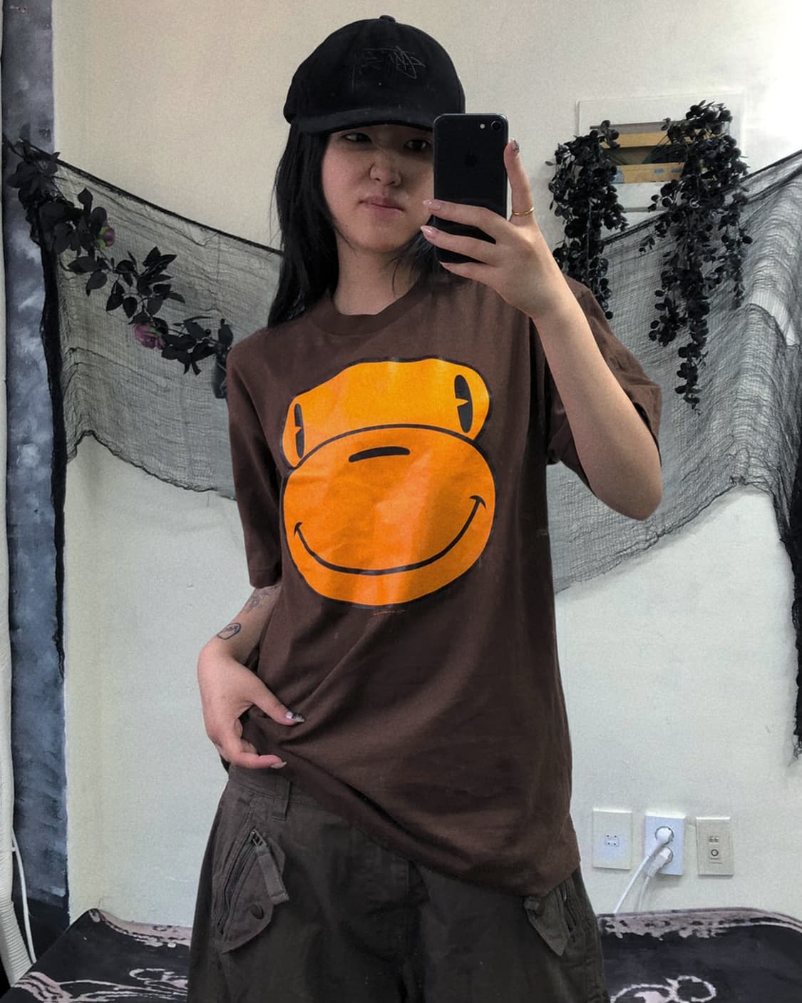 베이프 베이비 마일로 브라운 반팔 탑 상품이미지1