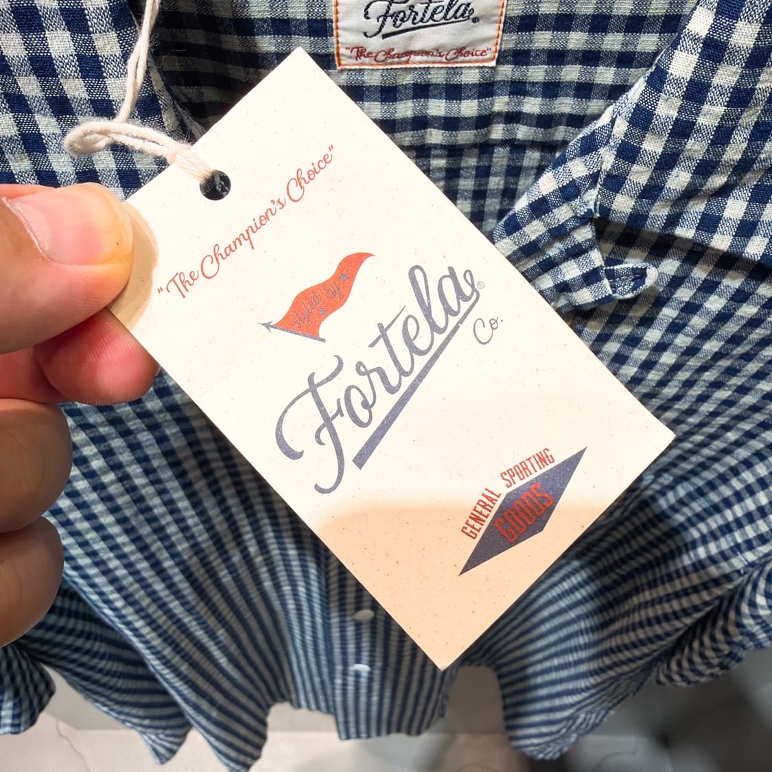 (정품/새상품) FORTELA 포르텔라 남성 블루 코튼 볼링 셔츠 상품이미지3