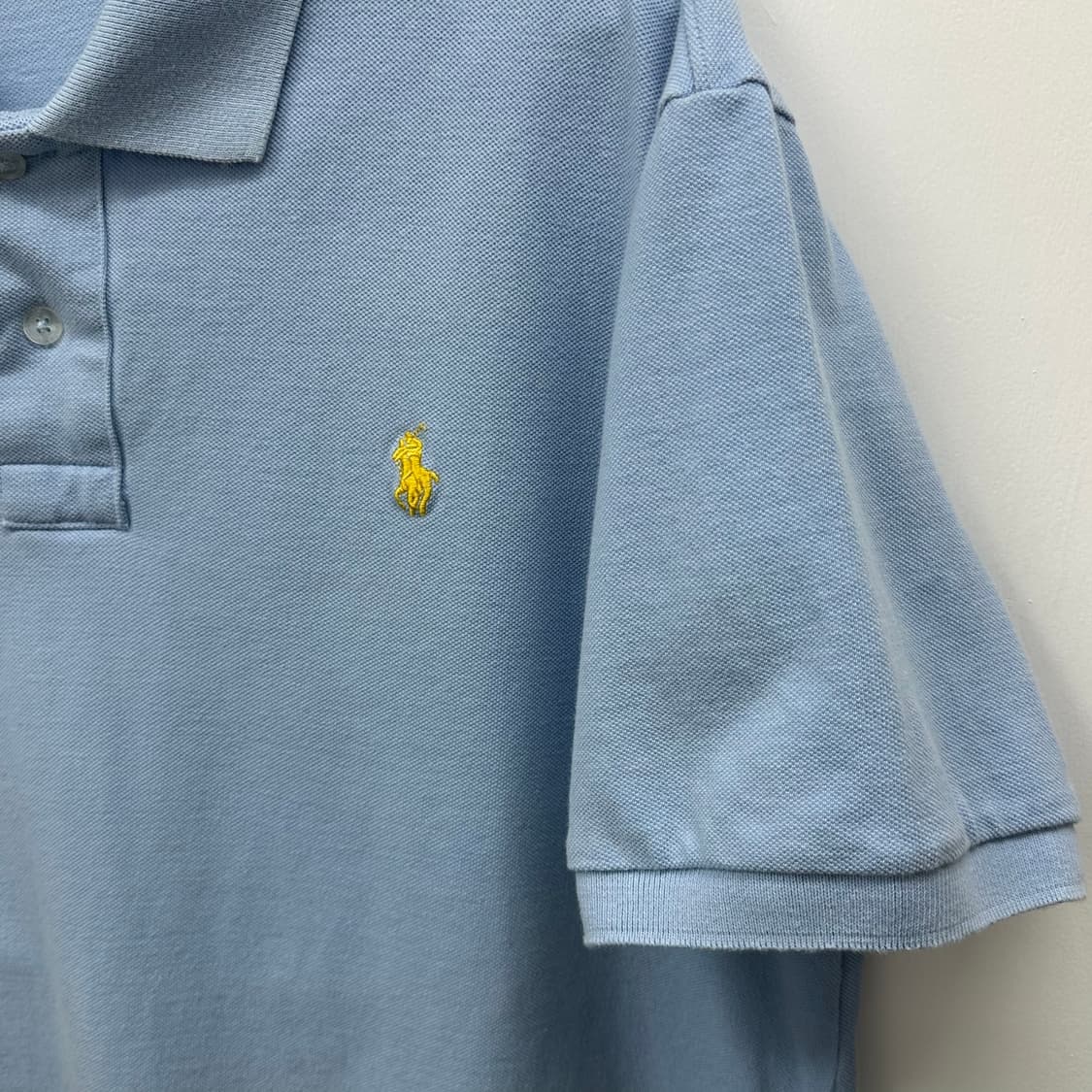 폴로랄프로렌 00s 빈티지 스카이블루 반팔 카라티 2XL 상품이미지4