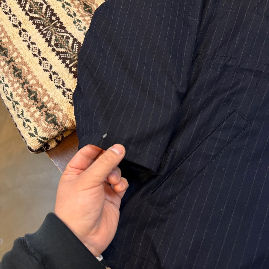 일본 브랜드 GELLAN EUROPE 로로피아나 원단 스트라이프 자켓 상품이미지2