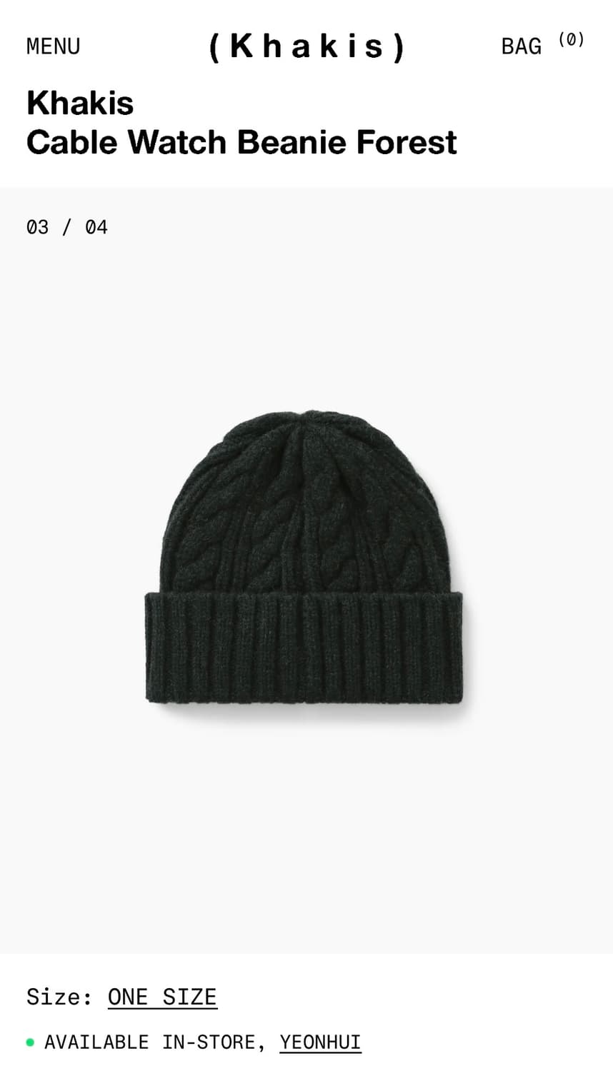 Khakis Cable Watch Beanie Forest 상품이미지2