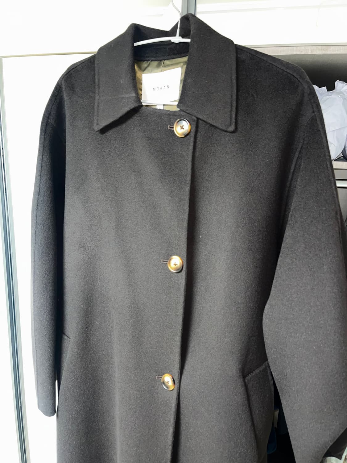 모한 Mohan 캐시미어 싱글 코트 다크 브라운 상품이미지5
