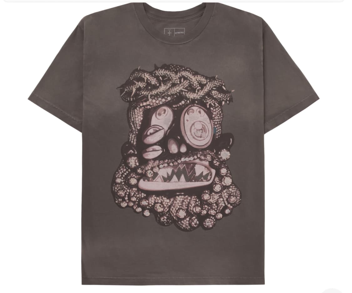 트래비스 스캇 캑터스 잭 무라카미 타카시 반팔 티셔츠 브라운 상품이미지1